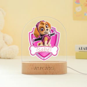 Puppy Chase LED, Paw Patrol Night Light, Custom Name Lamp For Kids, Cute Puppy Night Lights, Six Pattern Designs LED, For Paw Patrol Lovers image 6