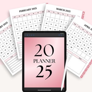 2025 Digital Planner | GoodNotes Dated Hyperlinked Planner | 2025 iPad Notability Planner Minimalist Digital Planner | Girly Digital Planner
