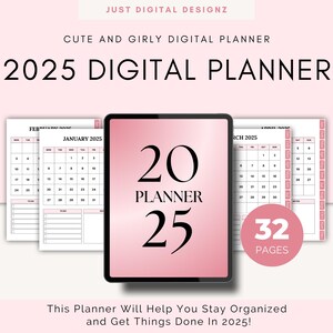 2025 Digital Planner | Goodnotes Planner | Minimalist Digital Planner | 2025 Calendar Instant Download | Digital Journal | iPad Planner