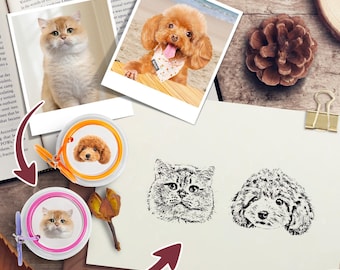 Custom Pet Portrait Stamp: Personalized Dog & Cat Stamp