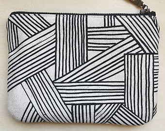 Tumbled Screen Printed Pouch -- Black