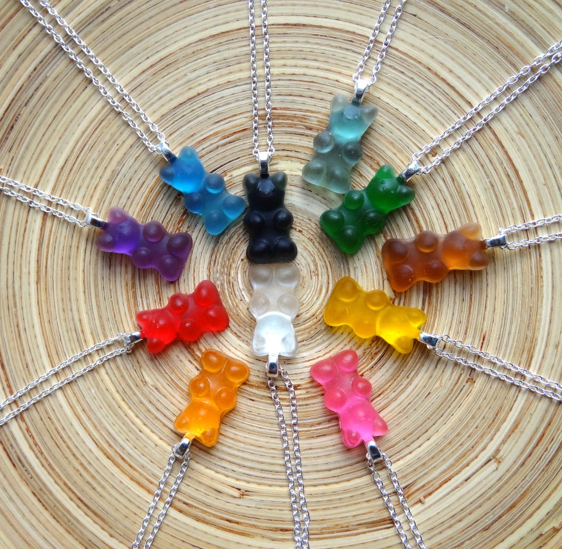 Gummy Bear Necklace Pendant 22 Sterling Silver Chain 925 Etsy