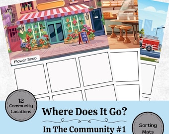 Interactive Community Sorting Mats – Life Skills Activity for Learning Community Places, Early Learning, Special Education & Homeschooling