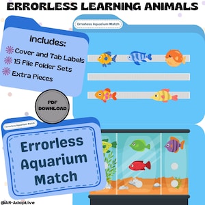 Errorless Learning Tool: Animal Matching File Folder Activity for Special Education, Speech Therapy, Early Childhood & Fine Motor Skills
