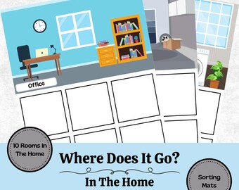 Hands-On Learning: Interactive House Sorting Mats For Categorizing Items Around The House, Early Learning, Special Education & Homeschooling