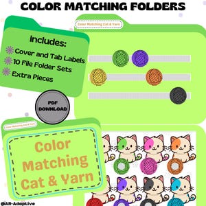 Color Matching File Folder Games | Inclusive Learning, Autism Resources, Special Education, Fine Motor Skills & Early Childhood Activities
