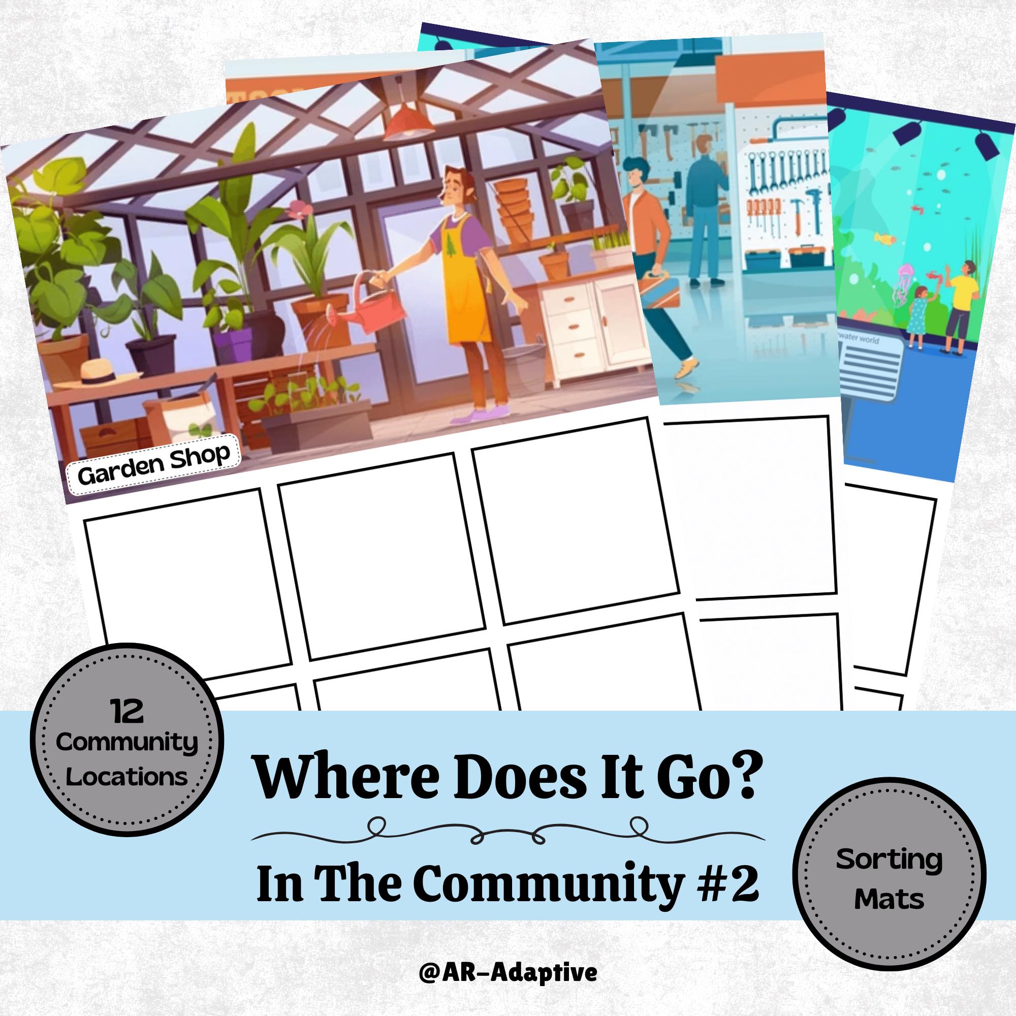 Interactive Community Sorting Mats 2 – Life Skills Activity for Learning Community Places, Early Learning, Special Education, Speech Therapy