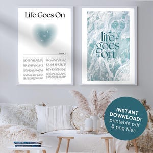 BTS Life Goes On Song Lyrik Druck | K-Pop Wand Dekor, Geschenk für ARMY digitales Poster, minimalistisches druckbares BTS Fangeschenk, sofortiger Download