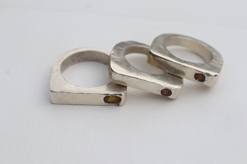 Square Sapphire Ring - Etsy