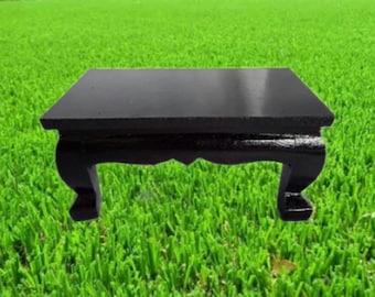 Wooden Buddha Pedestal Altar Table – Black Color, Durable Size 5 × 8 × 3.5 Inches