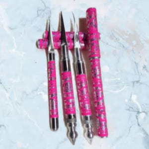 Thai Carving Knife Stainless Steel Handle Set for Soap, Vegetables, and Fruits - 3 Pieces, Handmade, 6 Colors Free Carving Tool Bag