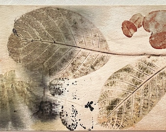 Eco Print of Leaves, for Art Journals, Wall Design and DIY Projects