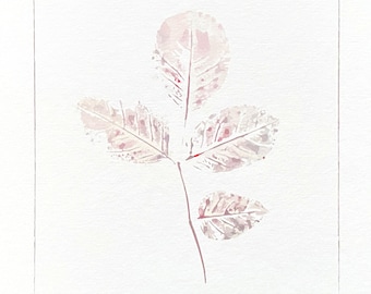 Art Print of Leaves in Pastel Shades, DIN A 5 Fine Art Print