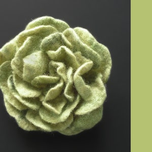 Light Green Felted Rose, Felt Flower, Rose Brooch, Flower Brooch, Felt Rose Brooch, Green Rose image 1