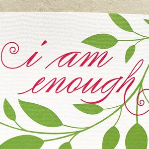 I am Enough/ You Are Enough Card from Handmade Paper I am- Strukturpapier