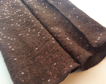 Brown Arm Warmers with Sequins