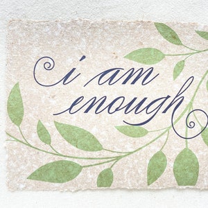 I am Enough/ You Are Enough Card, Self-Worth Card from Handmade Paper image 5