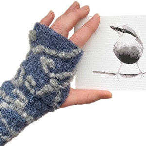 Blue- Grey Arm Warmers from Organic Wool