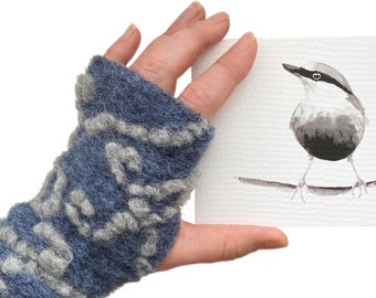 Blue- Grey Arm Warmers from Organic Wool