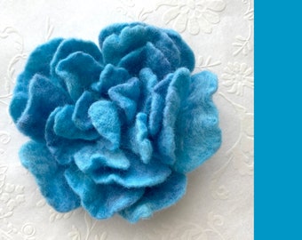 Turquoise Felt Rose Brooch, Felt Flower, Rose Brooch, Flower Brooch, 14 Colours to Choose from