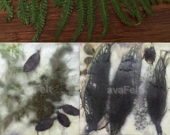 Digi Print Set "Dark Night of the Soul", 2 Eco Prints of Leaves, for Art Journals, DIY Projects, Home Decor