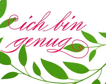 Ich bin genug Karte, I am enough, You are enough, Selbstwertkarte