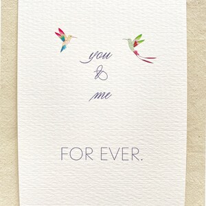 You & Me Forever Selfmade Paper Card, carte damour avec colibris Strukturpapier