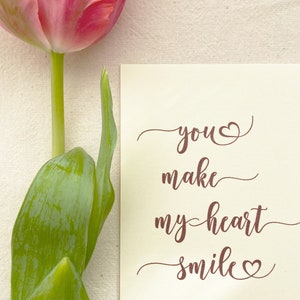 You Make My Heart Smile Card with Blue Handwriting image 5