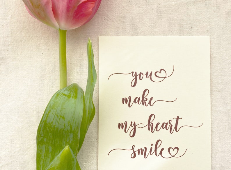 You Make My Heart Smile Card with Blue Handwriting image 5