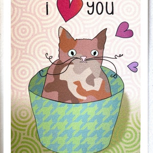 Love Card With Cat, Cards for Lovers, With Envelope image 2