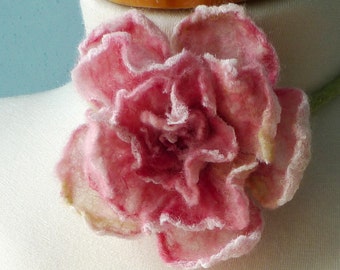 Rosy Rose Necklace/ Bracelet/ Brooch, Felt Rose