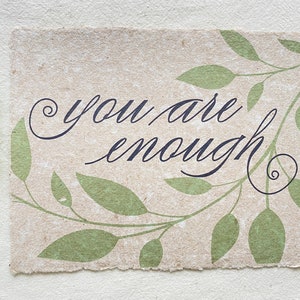 I am Enough/ You Are Enough Card, Self-Worth Card from Handmade Paper image 8