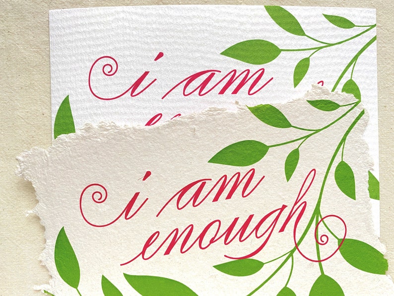 I am Enough/ You Are Enough Card from Handmade Paper image 6