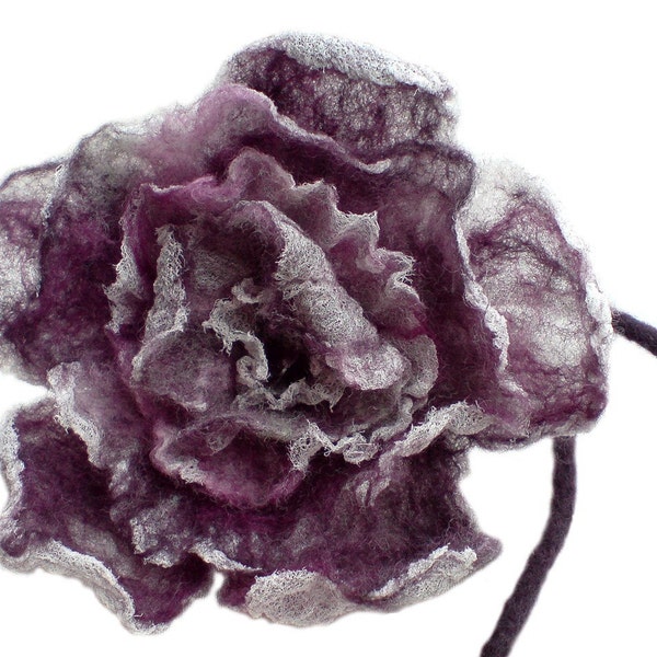 Purple Nuno Felt Rose, Lilac Felt Rose