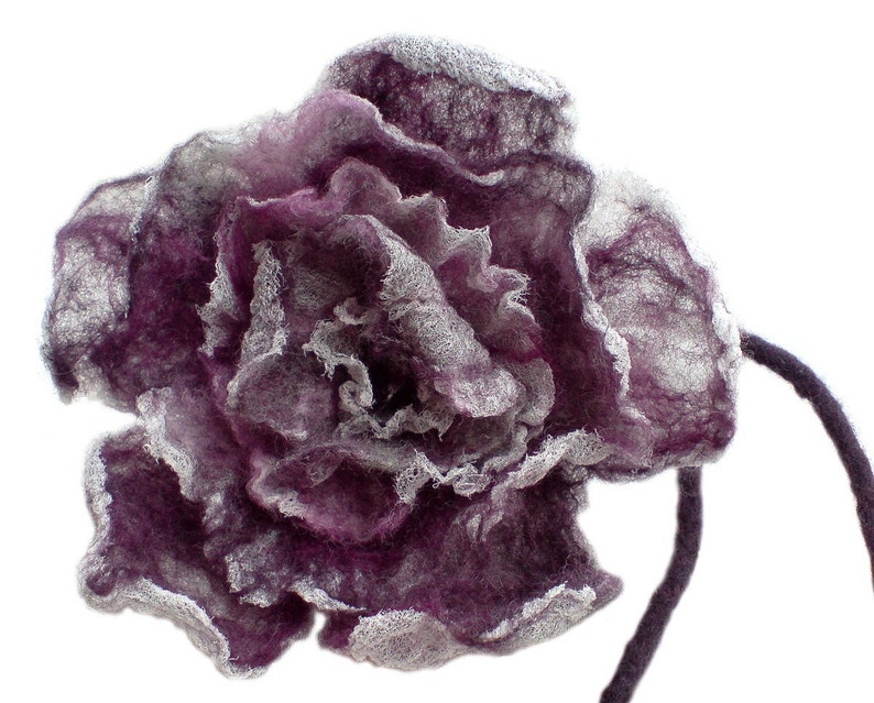 Purple Nuno Felt Rose, Lilac Felt Rose image 1