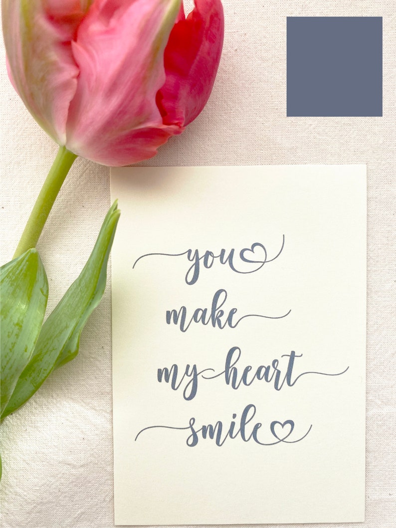 You Make My Heart Smile Card with Blue Handwriting image 2