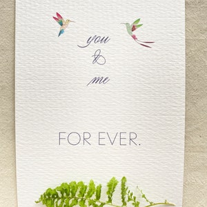 You & Me Forever Selfmade Paper Card, carte damour avec colibris image 4