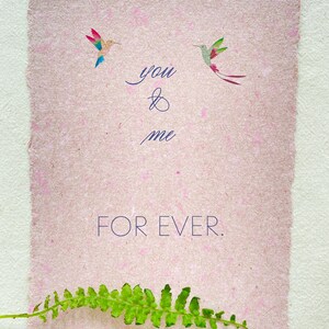 You & Me Forever Selfmade Paper Card, carte damour avec colibris image 5