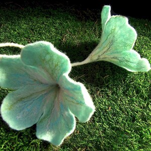 Mint Green Flowers Felt Necklace image 3