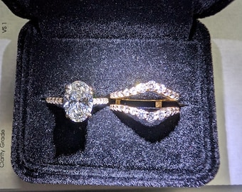 4.13ct Oval Ring Set
