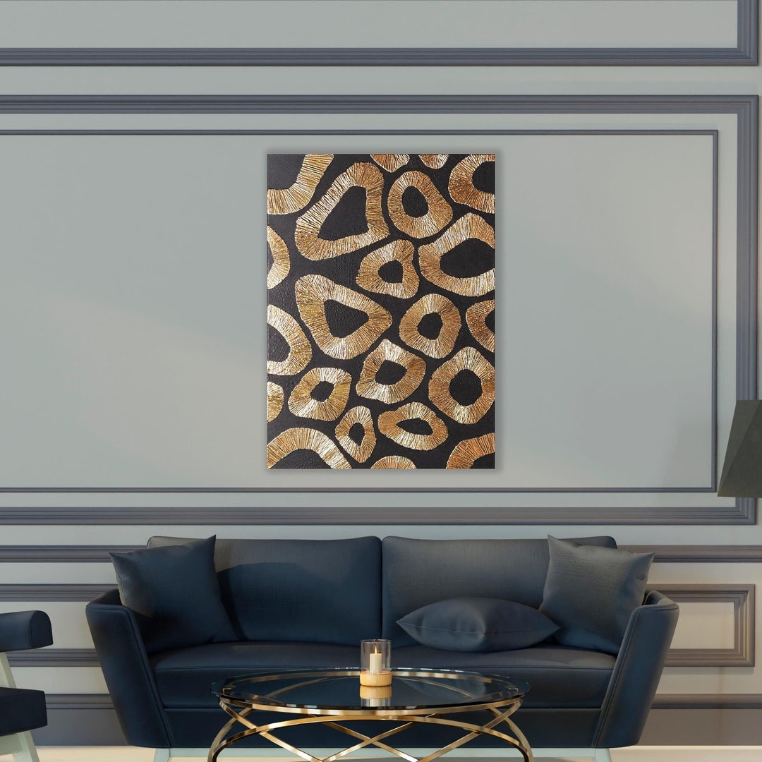 Abstract Black and Gold Wall Decor Textured Wall Art - Etsy