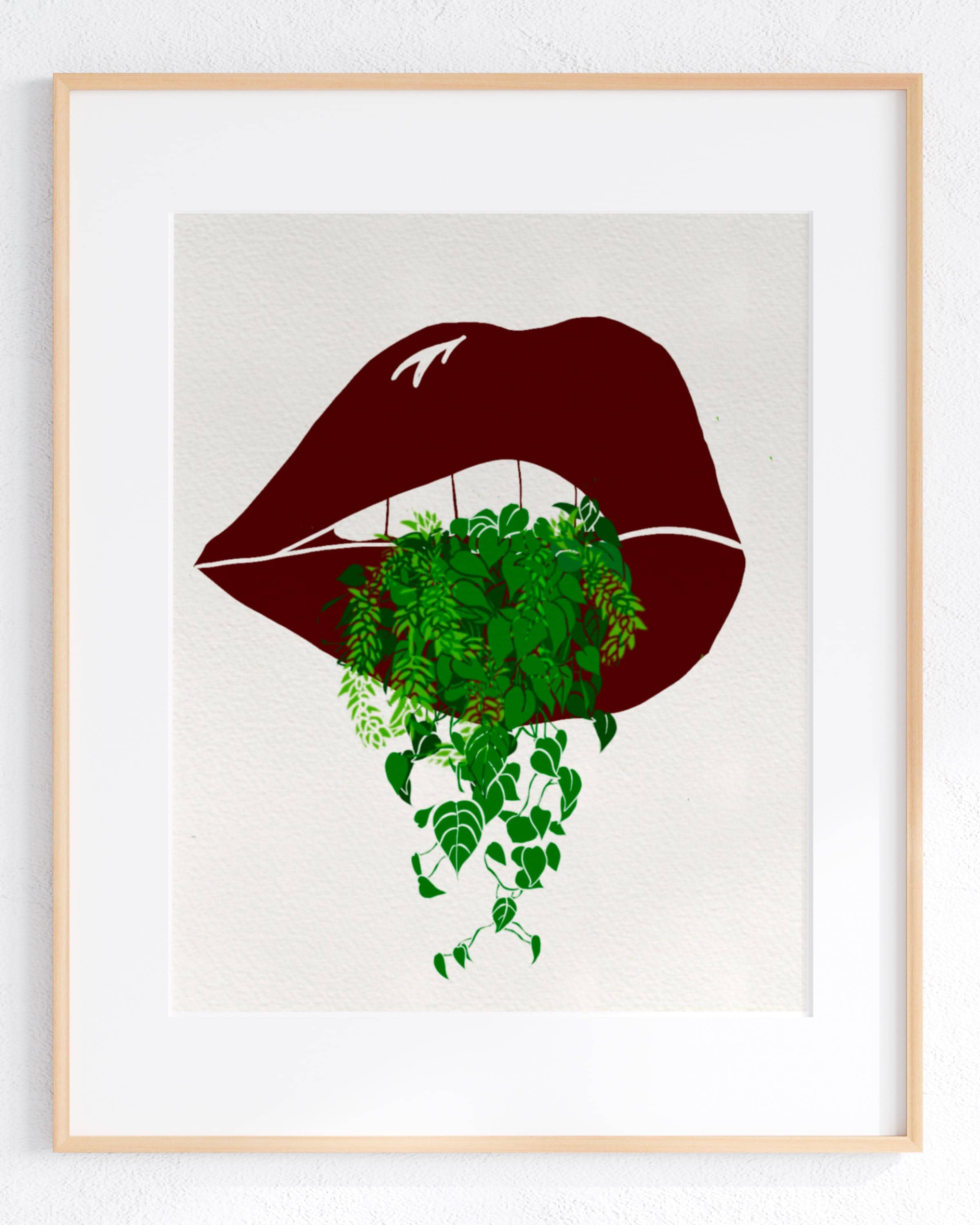 Gardens of Babylon original art print | Lush Romantic Surrealism – Emotional Modern Wall Art – Mythic Floral Portrait – Moody Indie Decor