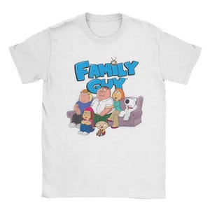 Herren Familien Jungs Cartoon T-Shirts Lustige Tv Peter Griffin 100% Baumwolle Merch Fantastische Kurzarm Rundhals T-Shirt Geschenk T-Shirts