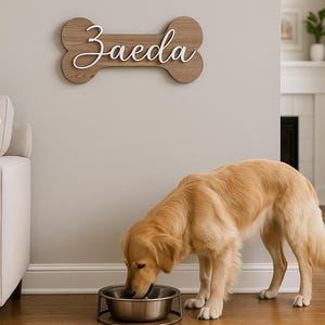 Personalized Dog Name Sign, Custom Pet Name Plaque for Wall,, Custom Pet Gift, Pet Lover Gift, Wood Dog Tag, Pet Name Sign