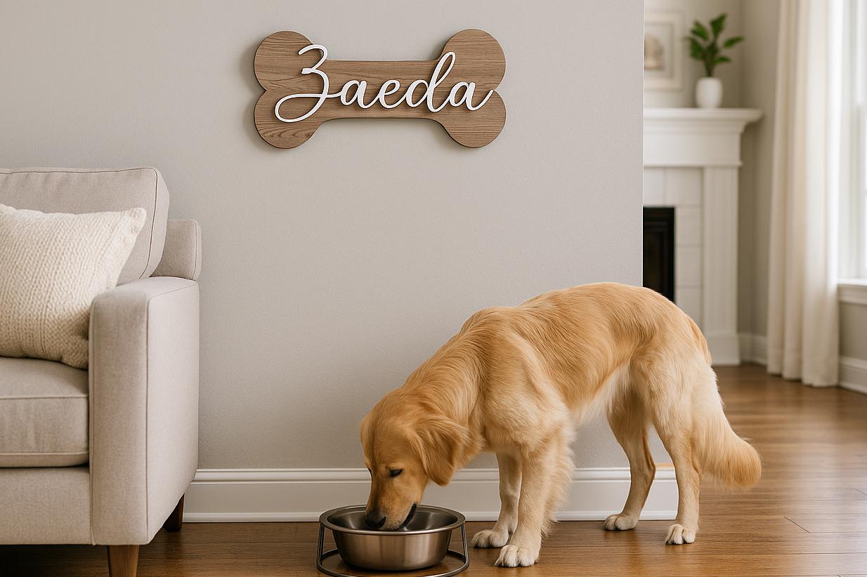 Personalized Dog Name Sign, Custom Pet Name Plaque for Wall,, Custom Pet Gift, Pet Lover Gift, Wood Dog Tag, Pet Name Sign