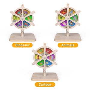 Wooden Montessori Rotary Toy, Sensory Spinning Learning Toys, Toddler Educational Toy, Gifts for Kids,Christmas, Halloween image 8