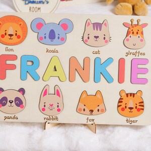Puzzle mit Namen für Baby, Geschenk zum Geburtstag, personalisiertes Holzpuzzle, Lernspielzeug für Kinder