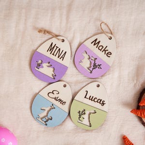 Personalisierter Ostergeschenkanhänger, Osterkorbanhänger, Namensgeschenkanhänger, Osterdeko Hase, Osterdekor, benutzerdefinierte Namensschild