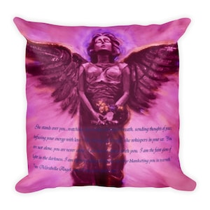 PILLOW Spirit Angel  | Angel Guide Decorative Pillow, Archangel Throw Pillow, Angel Praying Pillow, Guardian Angel Decor | Gift