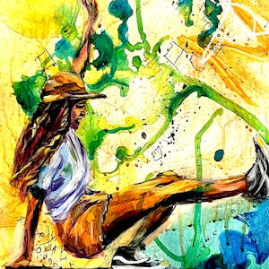 Frau Skateboard Art Print - Vier Räder zur Freiheit Skateboarder 1970er Jahre Retro Wanddekor